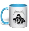 Чашка з кольоровою ручкою Metallica Skeleton Блакитний фото