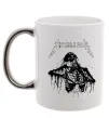Чашка з кольоровою ручкою Metallica Skeleton Срібло фото
