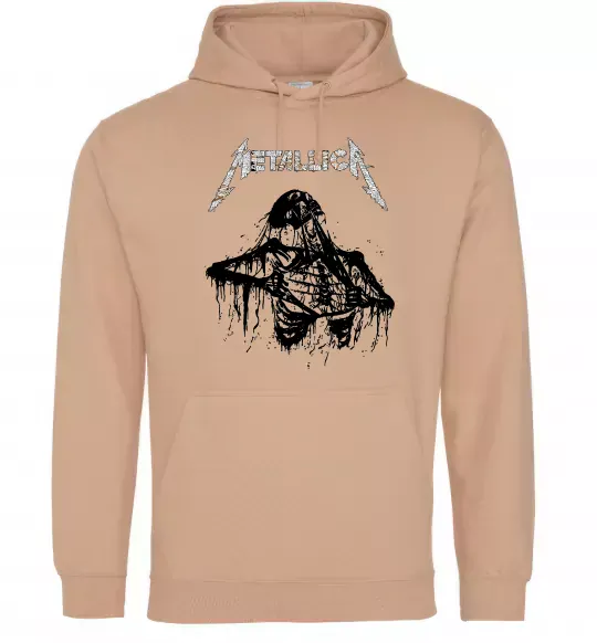 Мужская толстовка (худи) Metallica Skeleton Песочный фото