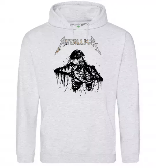 Женская толстовка (худи) Metallica Skeleton Серый меланж фото