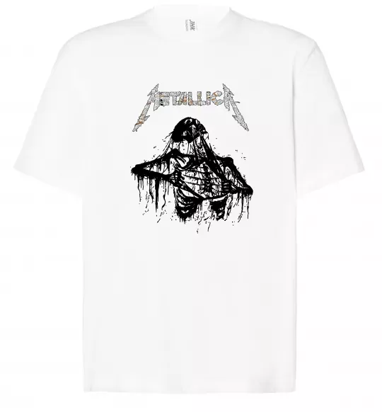 Футболка Оверсайз Metallica Skeleton Белый фото