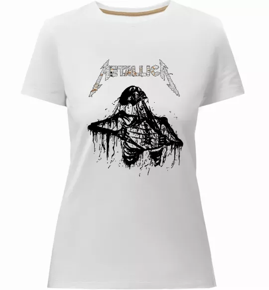 Женская премиум футболка Metallica Skeleton Белый фото