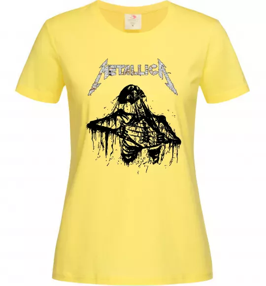 Женская футболка Metallica Skeleton Лимонный фото