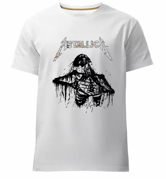 Чоловіча преміум футболка Metallica Skeleton Білий фото