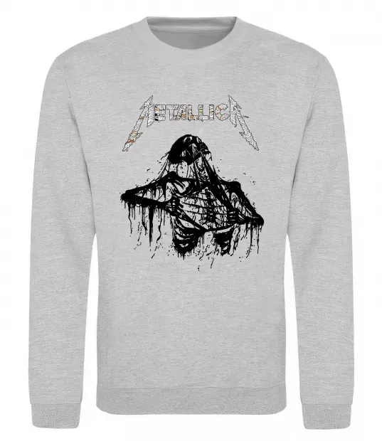 Світшот Metallica Skeleton Сірий меланж фото