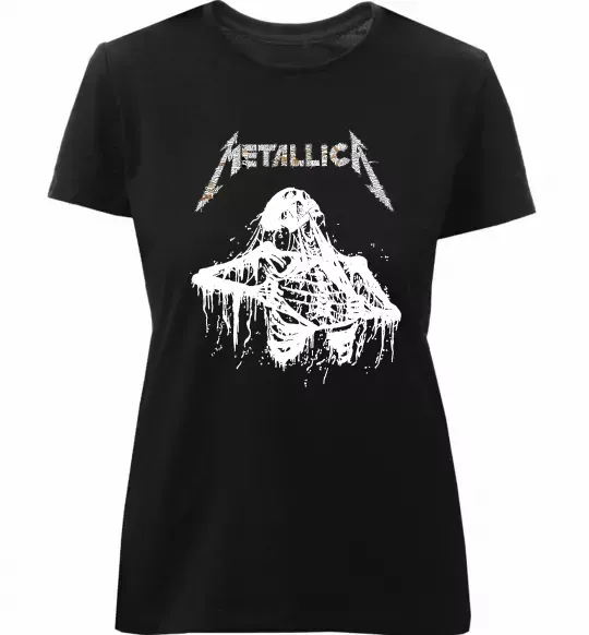 Женская премиум футболка Metallica Skeleton Черный фото