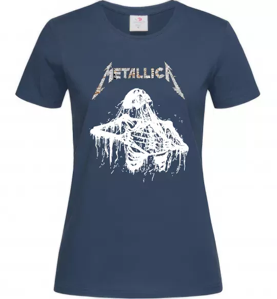 Женская футболка Metallica Skeleton Темно-синий фото