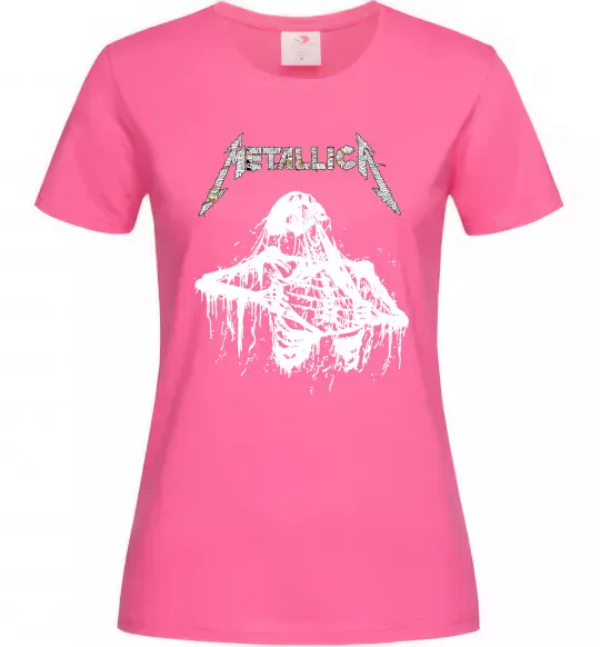Женская футболка Metallica Skeleton Ярко-розовый фото
