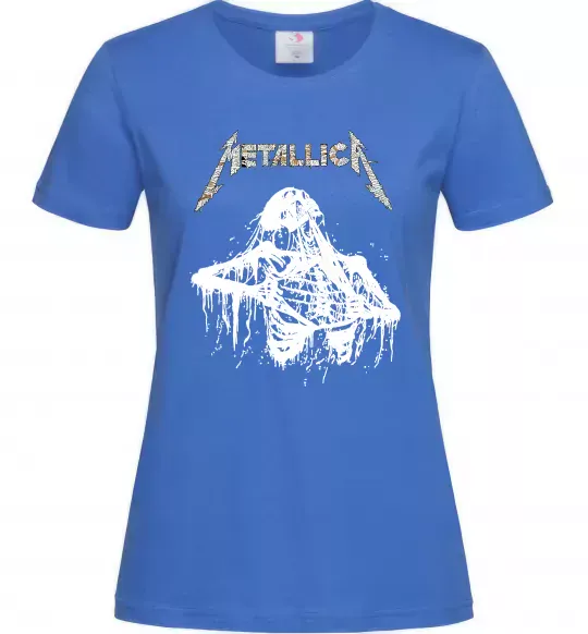 Женская футболка Metallica Skeleton Ярко-синий фото
