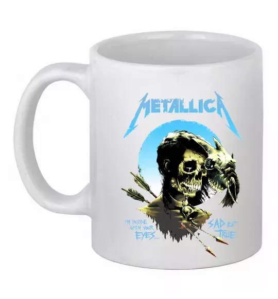 Чашка керамическая Metallica sad but true Белый фото