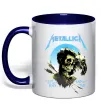 Чашка с цветной ручкой Metallica sad but true Глубокий темно-синий фото