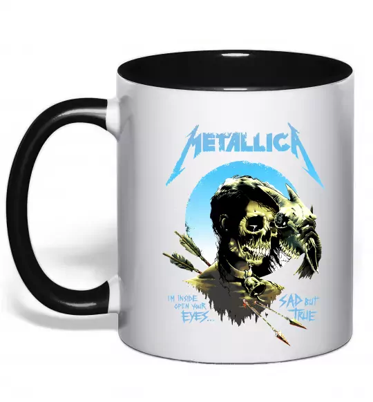 Чашка с цветной ручкой Metallica sad but true Черный фото
