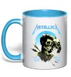 Чашка с цветной ручкой Metallica sad but true Голубой фото