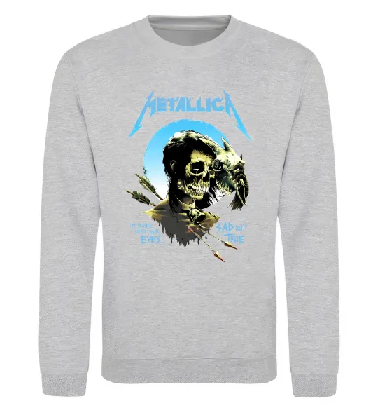 Свитшот Metallica sad but true Серый меланж фото