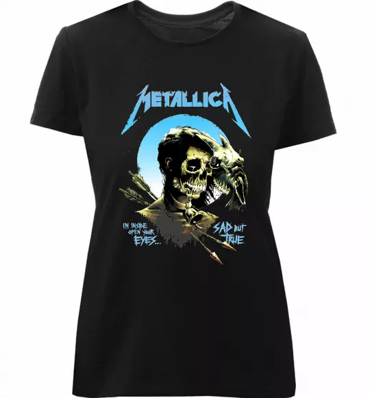 Женская премиум футболка Metallica sad but true Черный фото