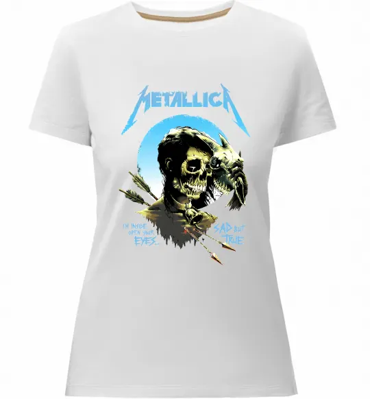 Женская премиум футболка Metallica sad but true Белый фото