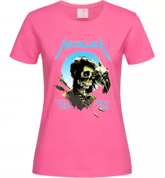 Жіноча футболка Metallica sad but true Яскраво-рожевий фото
