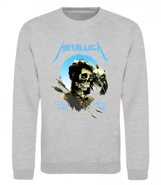 Свитшот Metallica sad but true Серый меланж фото