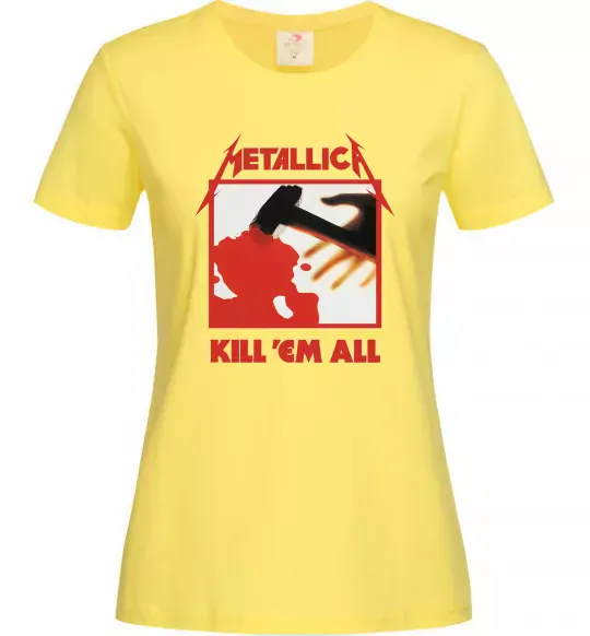 Женская футболка Металіка Kill em all Лимонный фото