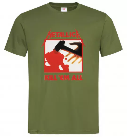 Чоловіча футболка Металіка Kill em all Оливковий фото