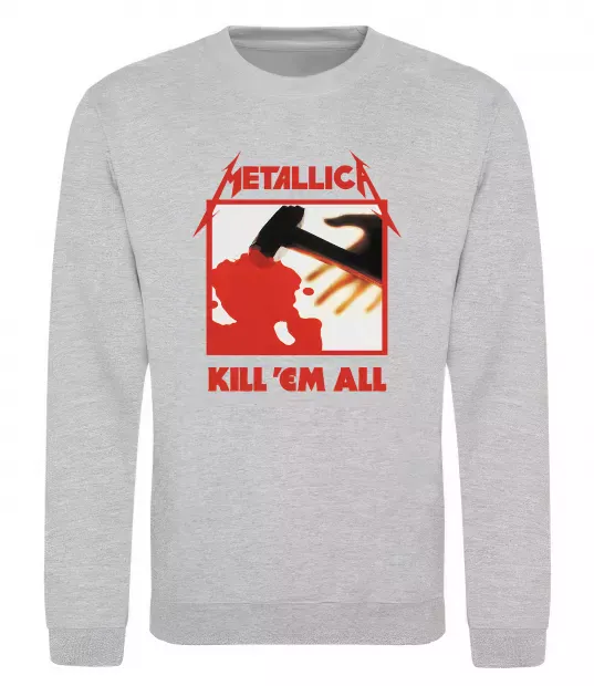 Свитшот Металіка Kill em all Серый меланж фото