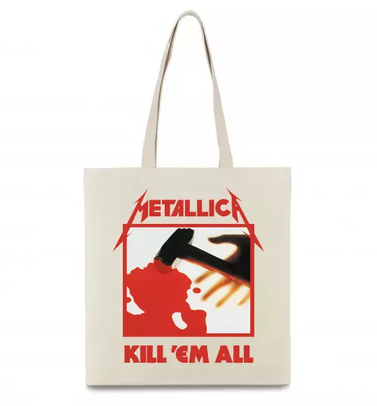 Эко-сумка Металіка Kill em all Бежевый фото