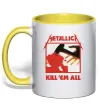 Чашка с цветной ручкой Металіка Kill em all Солнечно желтый фото