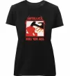 Женская премиум футболка Металіка Kill em all Черный фото
