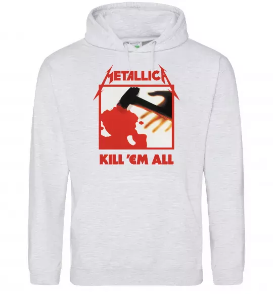 Чоловіча толстовка (худі) Металіка Kill em all Сірий меланж фото