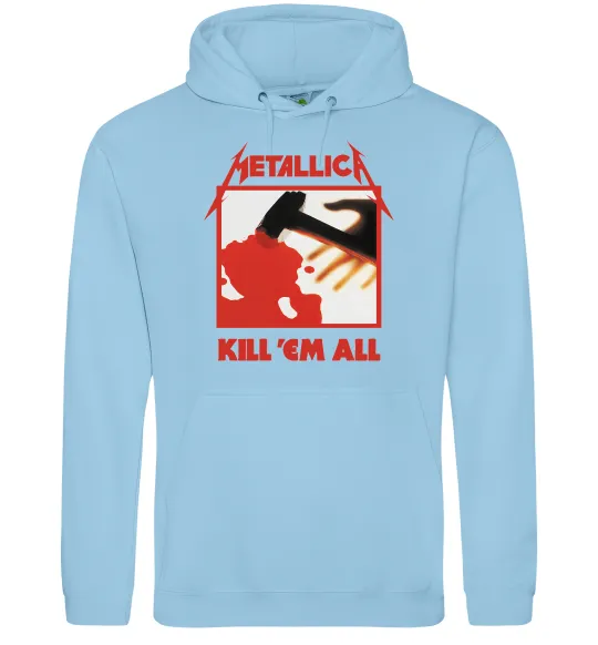 Женская толстовка (худи) Металіка Kill em all Голубой фото