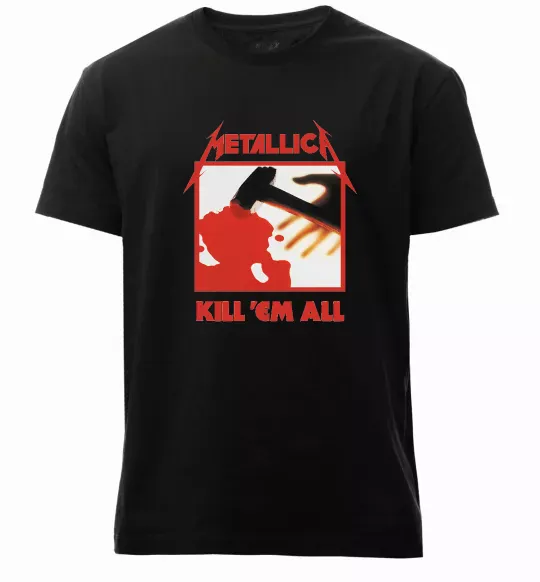 Мужская премиум футболка Металіка Kill em all Черный фото