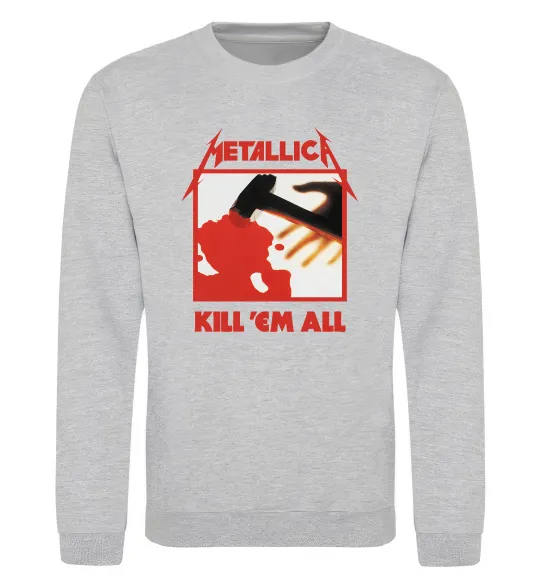 Свитшот Металіка Kill em all Серый меланж фото