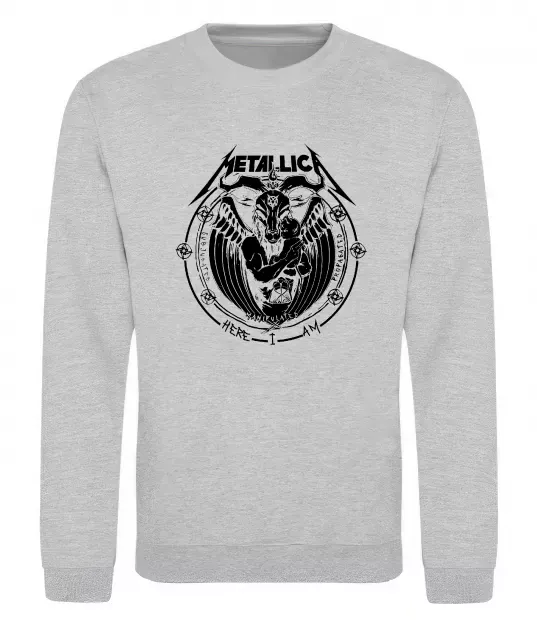 Світшот Metallica Here I am Сірий меланж фото