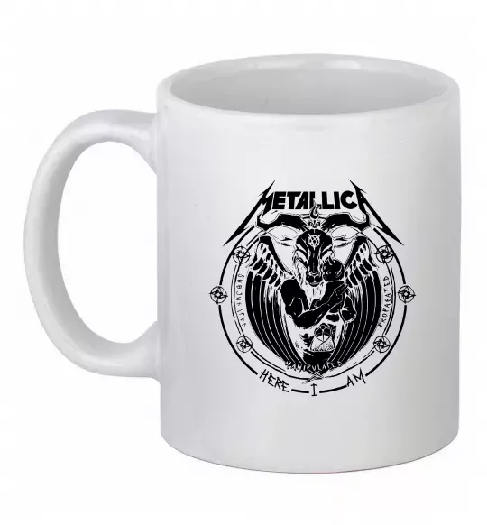 Чашка керамическая Metallica Here I am Белый фото