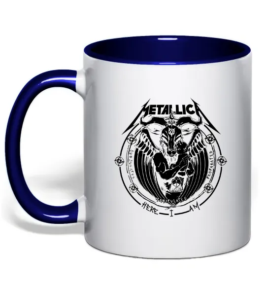 Чашка с цветной ручкой Metallica Here I am Глубокий темно-синий фото