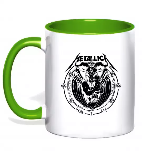 Чашка с цветной ручкой Metallica Here I am Зеленый фото