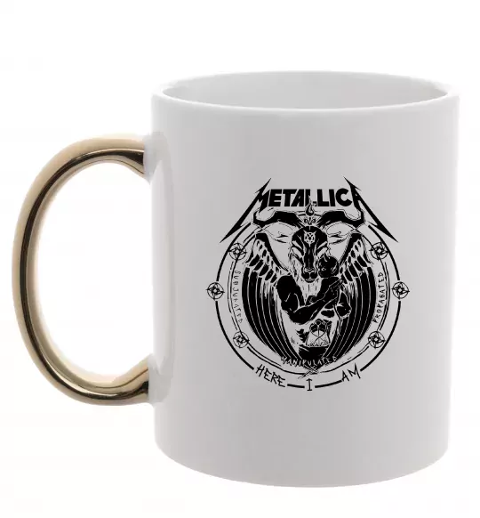 Чашка с цветной ручкой Metallica Here I am Золото фото