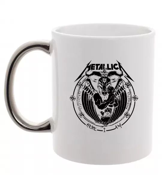Чашка с цветной ручкой Metallica Here I am Серебро фото
