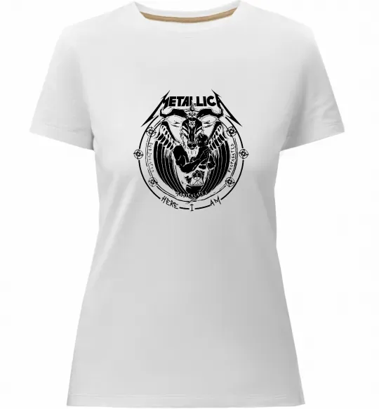 Жіноча преміум футболка Metallica Here I am Білий фото