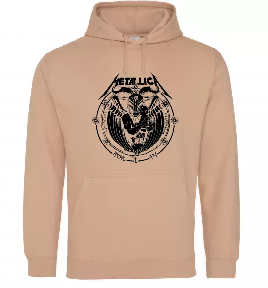 Мужская толстовка (худи) Metallica Here I am Песочный фото