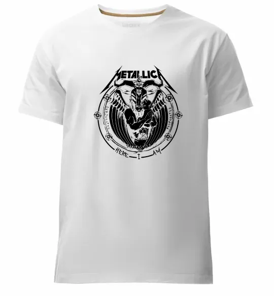 Мужская премиум футболка Metallica Here I am Белый фото
