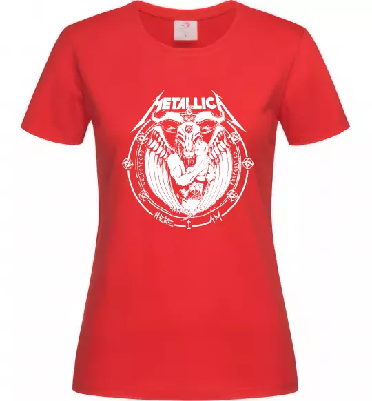 Женская футболка Metallica Here I am Красный фото