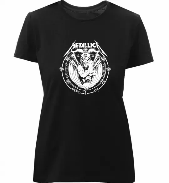 Жіноча преміум футболка Metallica Here I am Чорний фото