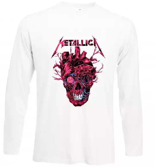 Лонгслив Metallica heart skull Белый фото