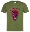 Мужская футболка Metallica heart skull Оливковый фото