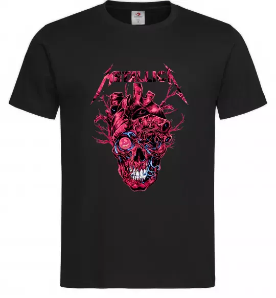 Мужская футболка Metallica heart skull Черный фото