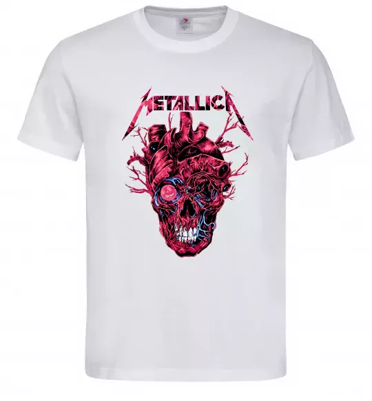 Мужская футболка Metallica heart skull Белый фото