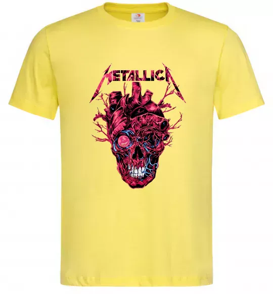 Мужская футболка Metallica heart skull Лимонный фото