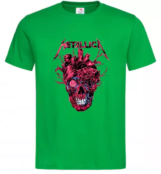 Мужская футболка Metallica heart skull Зеленый фото