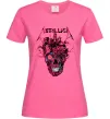 Жіноча футболка Metallica heart skull Яскраво-рожевий фото